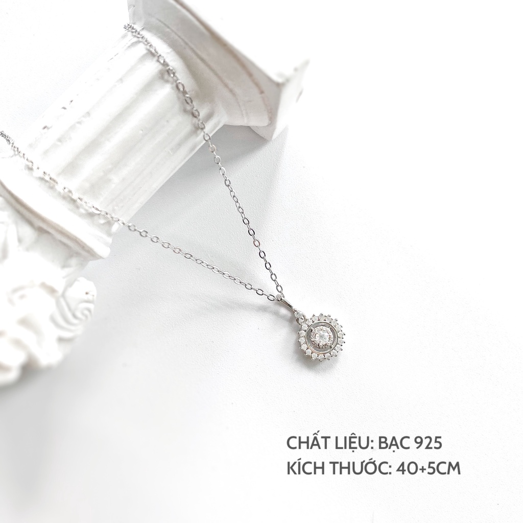 [Mã SKAMSALE8 giảm 10% đơn từ 200K] Dây chuyền bạc Miuu Silver, vòng cổ nữ đính đá sang trọng Fivia bạc 925