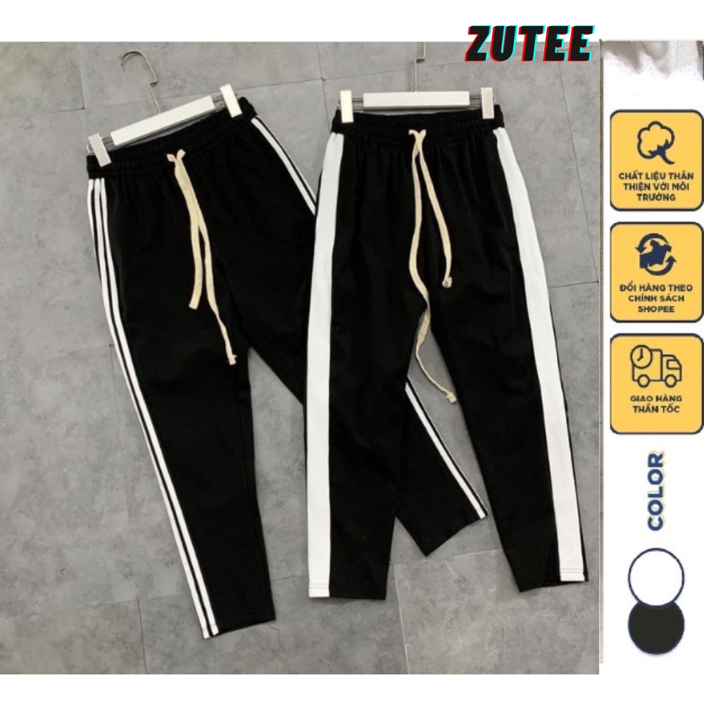 Quần thể thao nam nữ ZUTEE quần jogger ống suông 3 sọc 1 sọc chất dày dặn, vải cao cấp Joger
