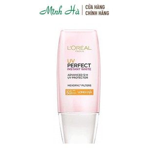kem chống nắng loreal UV Perfect Instant White SPF50 PA +++ 30ml dưỡng da trắng tức thì