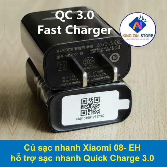 Củ sạc nhanh Xiaomi (18W) QC 3.0 mã MDY-08-EH và MDY-08-EF Chính Hãng - Zin bóc máy