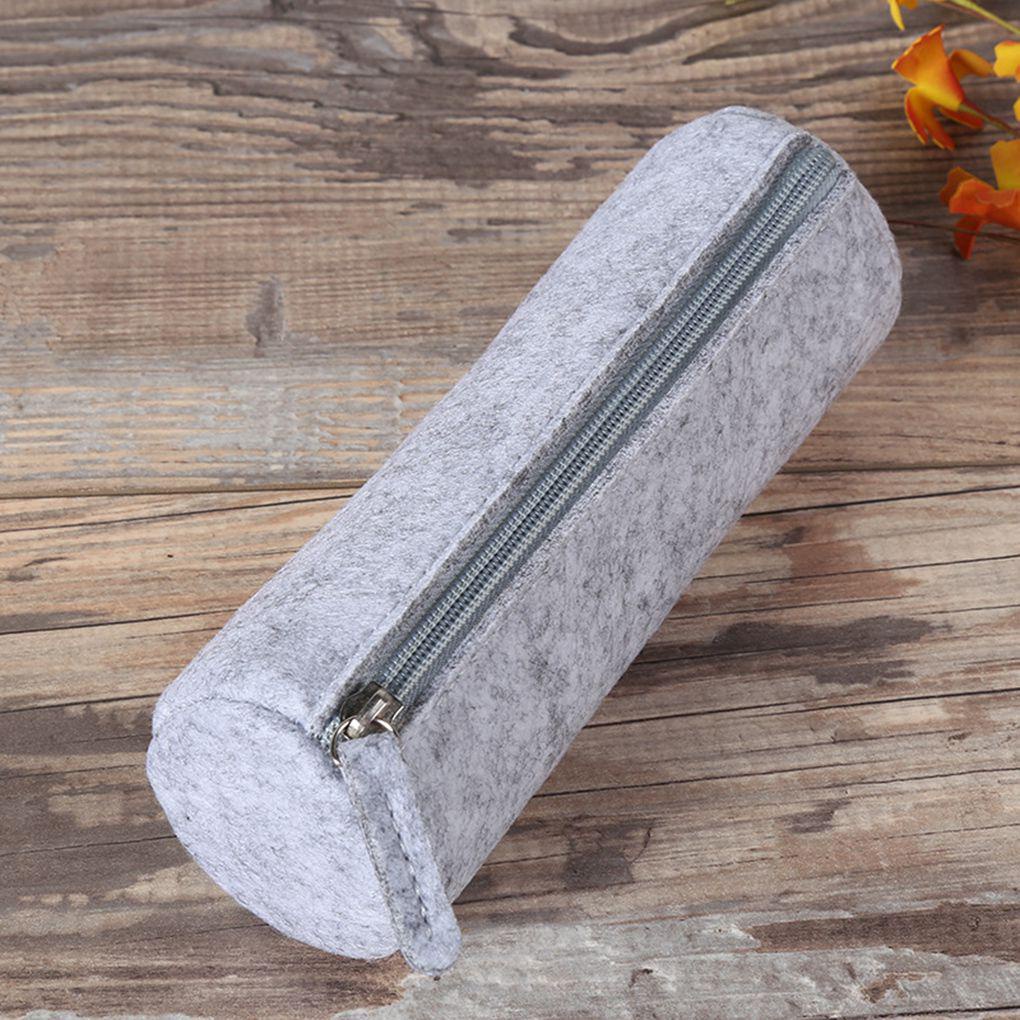 Túi Đựng Bút Màu Trơn Có Khóa Kéo Dễ Thương Cho Học Sinh