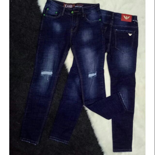 Quần Jean Dài Rách Gối ( Hàng xk )