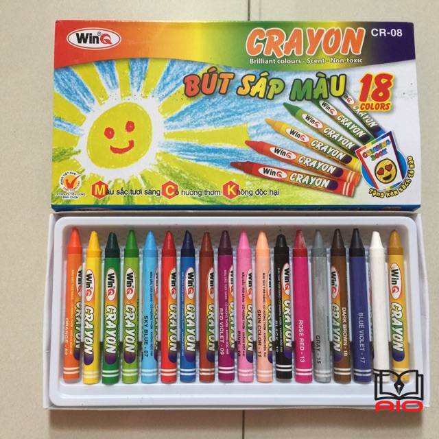 Sáp 18 màu WinQ CR-08 - CHÍNH HÃNG