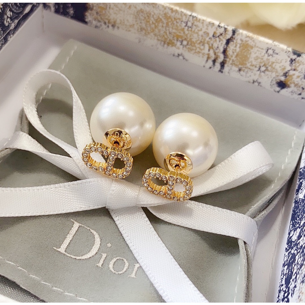 Khuyên Tai Tròn Khắc Chữ Dior Bằng Thép Titanium Thời Trang Cho Nữ