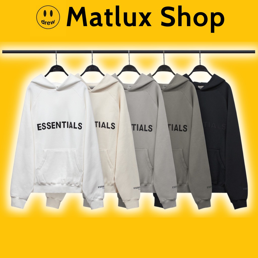 Áo hoodie FEAR OF GOD FOG ESSENTIALS SS20 bản cao cấp chuẩn form âu, Áo khoác nỉ form rộng FOG ESSENTIALS in chữ silicon