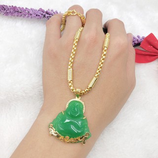 Dây chuyền nữ dây chữ cong ống trúc mặt di lặc cao cấp Nora