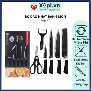 Bộ dao nhà bếp 6 món Nhật Bản, Dao làm bếp đủ bộ đa năng tiện lợi
