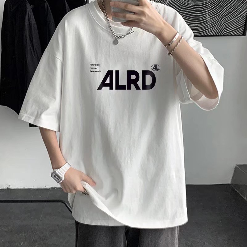 Áo Thun Cotton Tay Ngắn Dáng Rộng Phong Cách Harajuku Hồng Kông Thời Trang Mùa Hè Cho Nam Và Nữ Size M-8XL