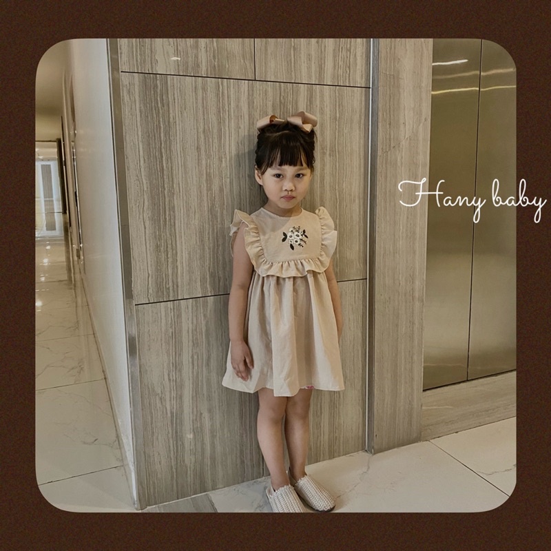 [Hany Baby] Váy Đũi Be Thêu Hoa Thủ Công