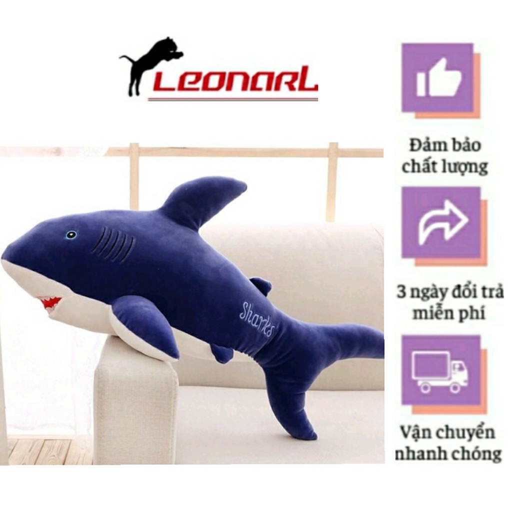 (HOT) Gấu bông cá mập vải 4 chiều, thú nhồi bông cho bé, dài 50cm