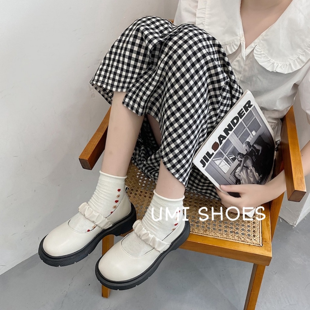 Giày Búp Bê Lolita 4 Cm Dây Chun Ôm Chân Phong Cách Hàn Quốc kiểu mới Retro hot xinh quai nhún ulzzang nhẹ nhàng đế bằng