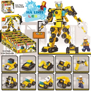 Bộ đồ chơi chủ đề robot biến hình từ xe công trình xây dựng pg039