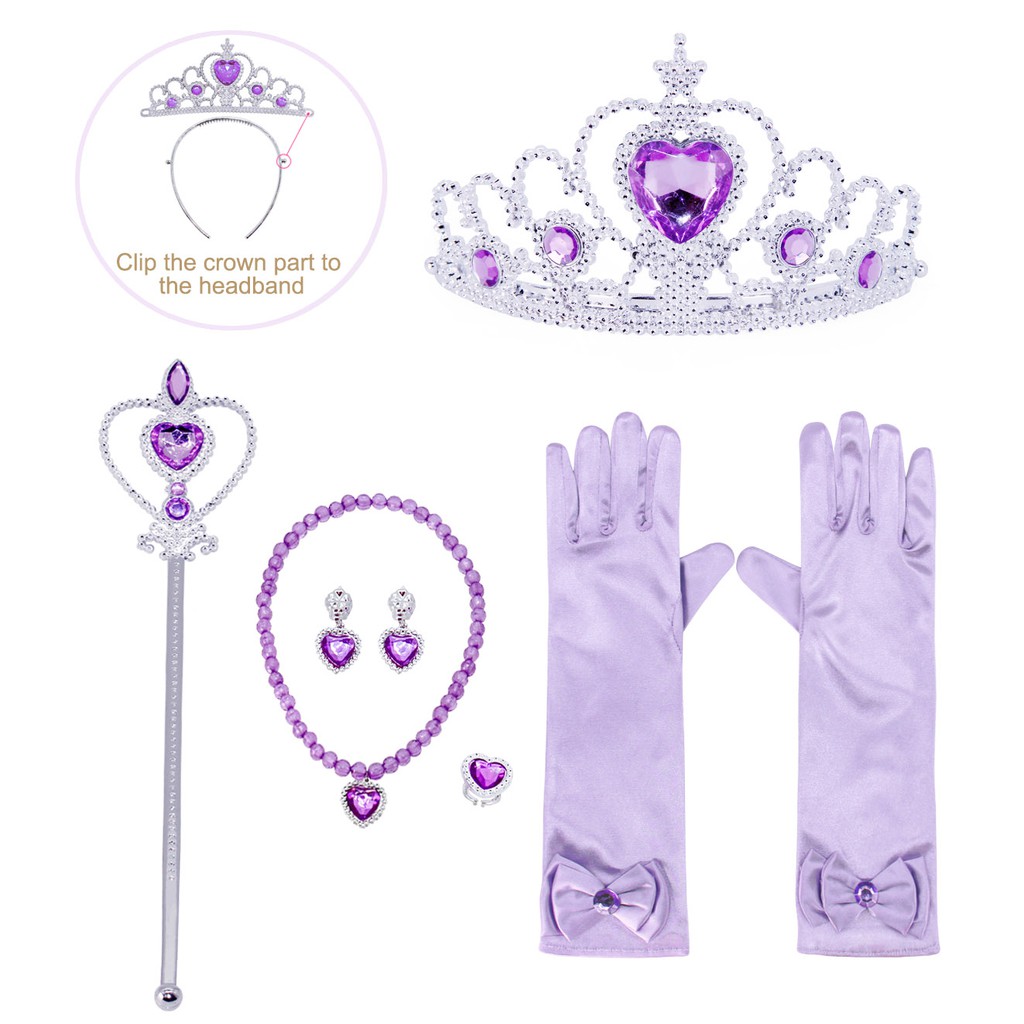 Pretty Princess Elsa Costume Set for Baby Halloween Christmas Birthday Party Cosplay Gift