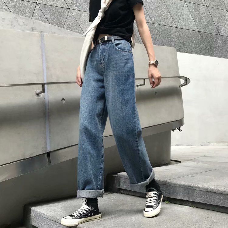 Quần Jeans Nữ Lưng Cao Ống Rộng Thời Trang Hàn | BigBuy360 - bigbuy360.vn