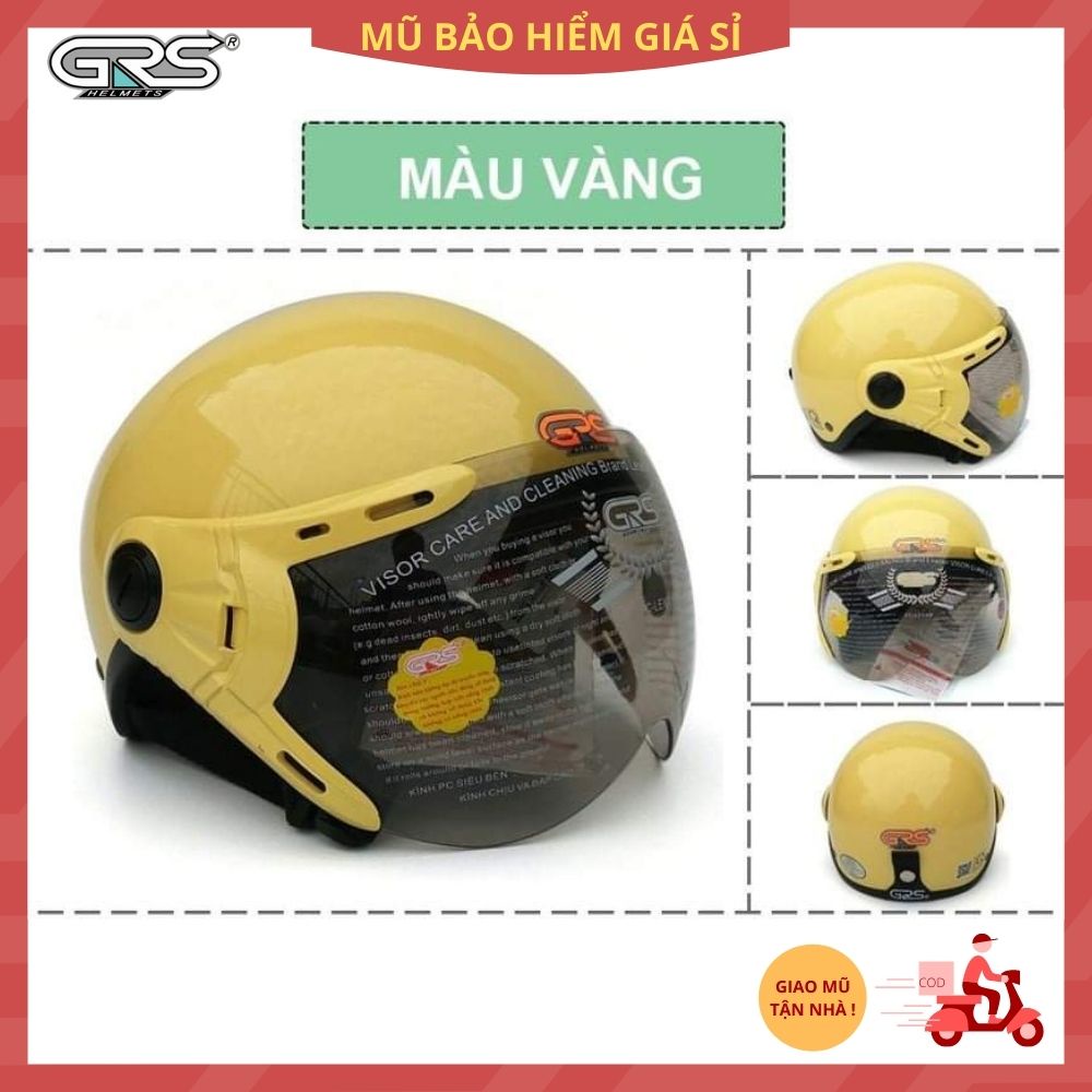 MŨ BẢO HIỂM 1/2 ĐẦU GRS CÓ KÍNH NHIỀU MẦU