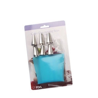 Bộ đui 6 chiếc kèm chốt + túi bắt kem silicon