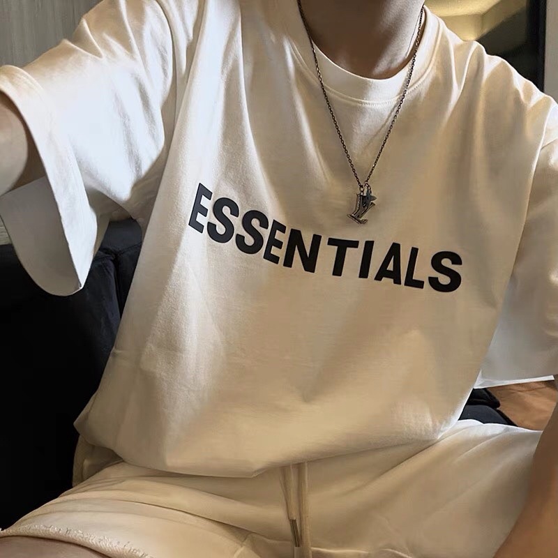 Áo thun nam nữ tay lỡ unisex ESSEN form rộng oversize basic tee phông cotton bốn màu trắng nâu xám đen cực dễ phối đồ | BigBuy360 - bigbuy360.vn