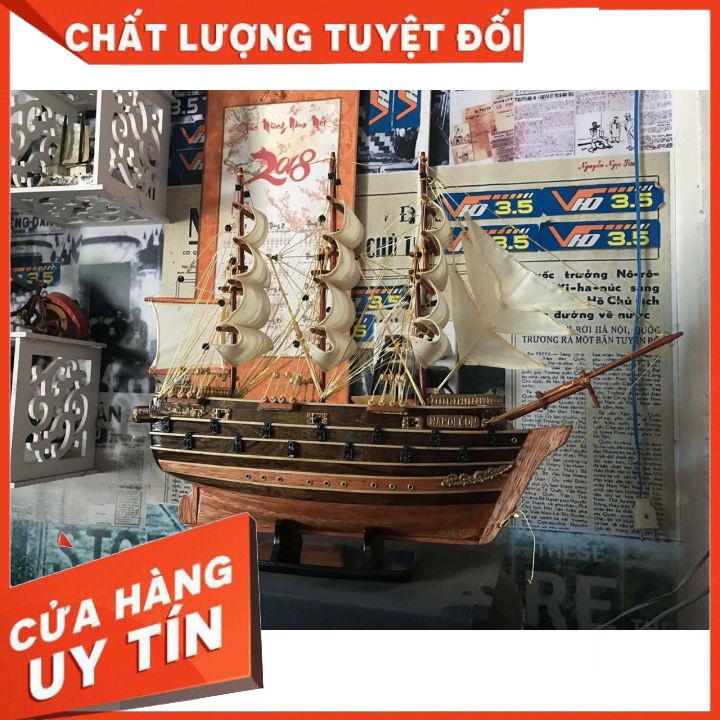 Thuyền Buồm Chiến đấu NAPOLEON Pháp Hàng Xuất Khẩu Dài 56cm Gỗ Còng