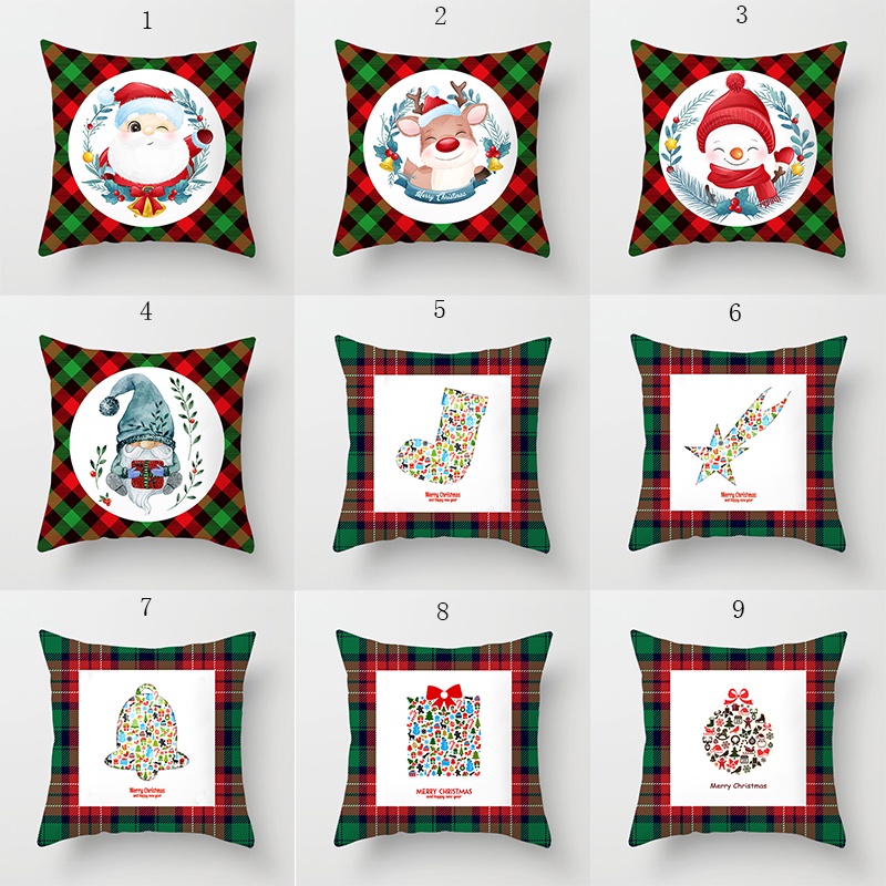 Christmas pattern pillow case family sofa pillow case bedroom cushion cover home decoration (45cmx45cm