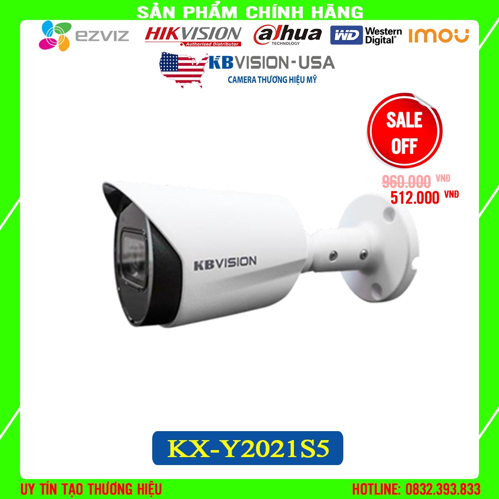 Camera HD Analog 2.0MegaPixel KBVision KX-Y2021S5, Hồng Ngoại 30m, Vỏ Kim Loại, Chống Nước IP67