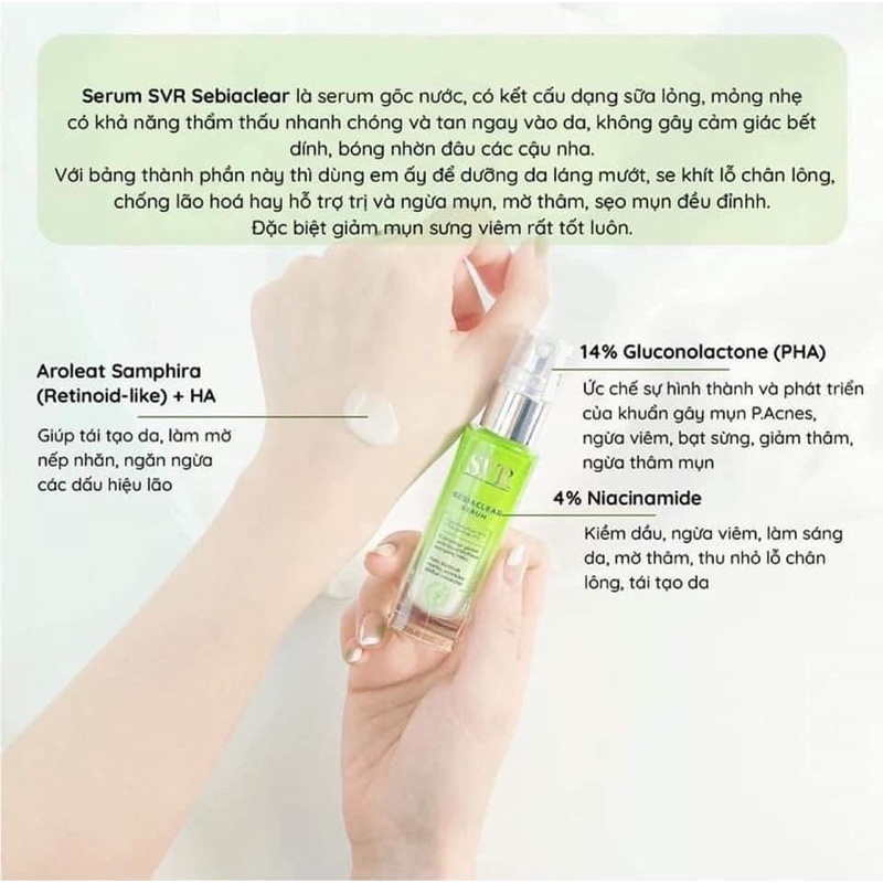 Serum SVR Sebiaclear Tinh Chất Dưỡng GIẢM MỤN MỜ THÂM  SVR 30ml_ Balan shop