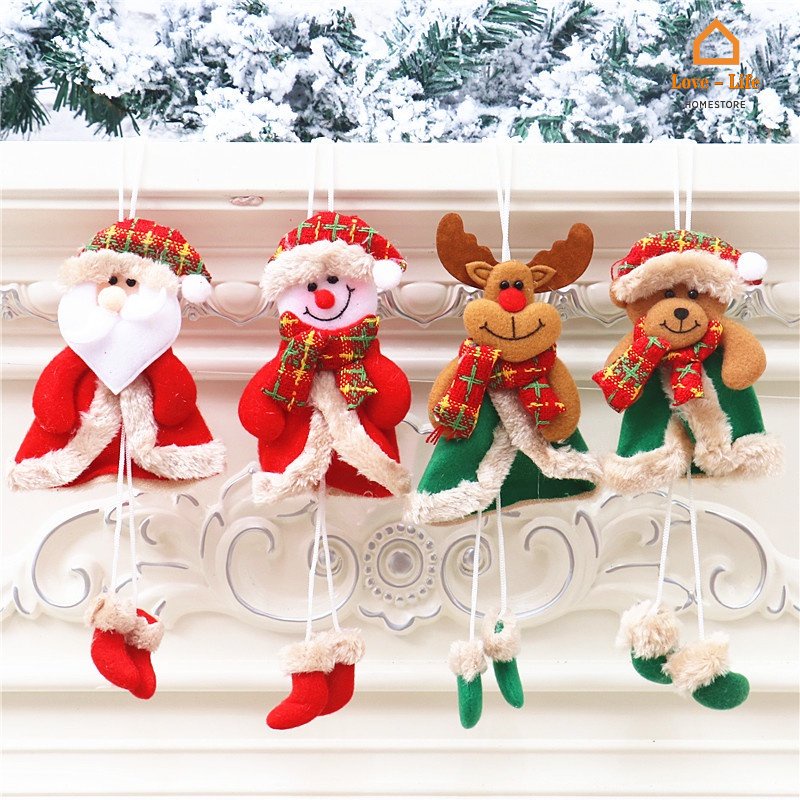 Búp Bê Nhồi Bông Hình Ông Già Noel / Người Tuyết / Tuần Lộc Dễ Thương Trang Trí Cây Thông Giáng Sinh