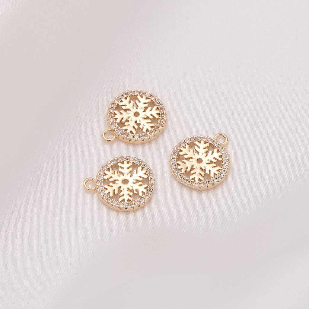 Mặt Dây Chuyền Hình Cỏ Bốn Lá Đính Đá Zircon Bằng Đồng 14K