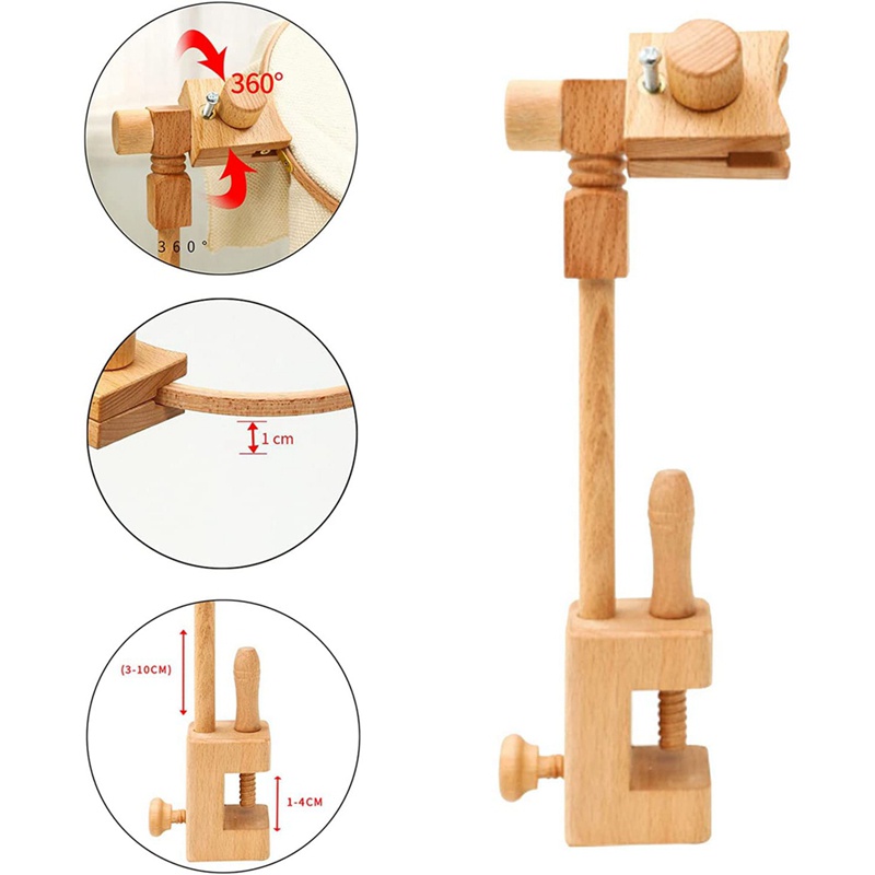 Giá Đỡ Khung Thêu Có Kẹp Bằng Gỗ Cho Tất Cả Bàn Thêu Chữ Thập