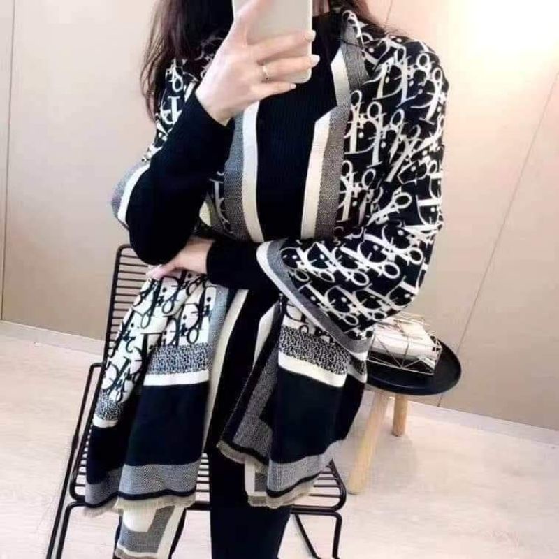 Khăn Choàng Cổ Hiệu DIOR Sang Chảnh - Khăn Dạ Cashmene  Dày Đẹp Phong Cách Hàn Quốc - Hàng Nhập QC cao cấp 70x180cm