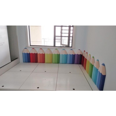 Miếng xốp nệm da kuayu dán tường hình bút trang trí phòng ngủ đầu giường chống va đập an toàn cho bé