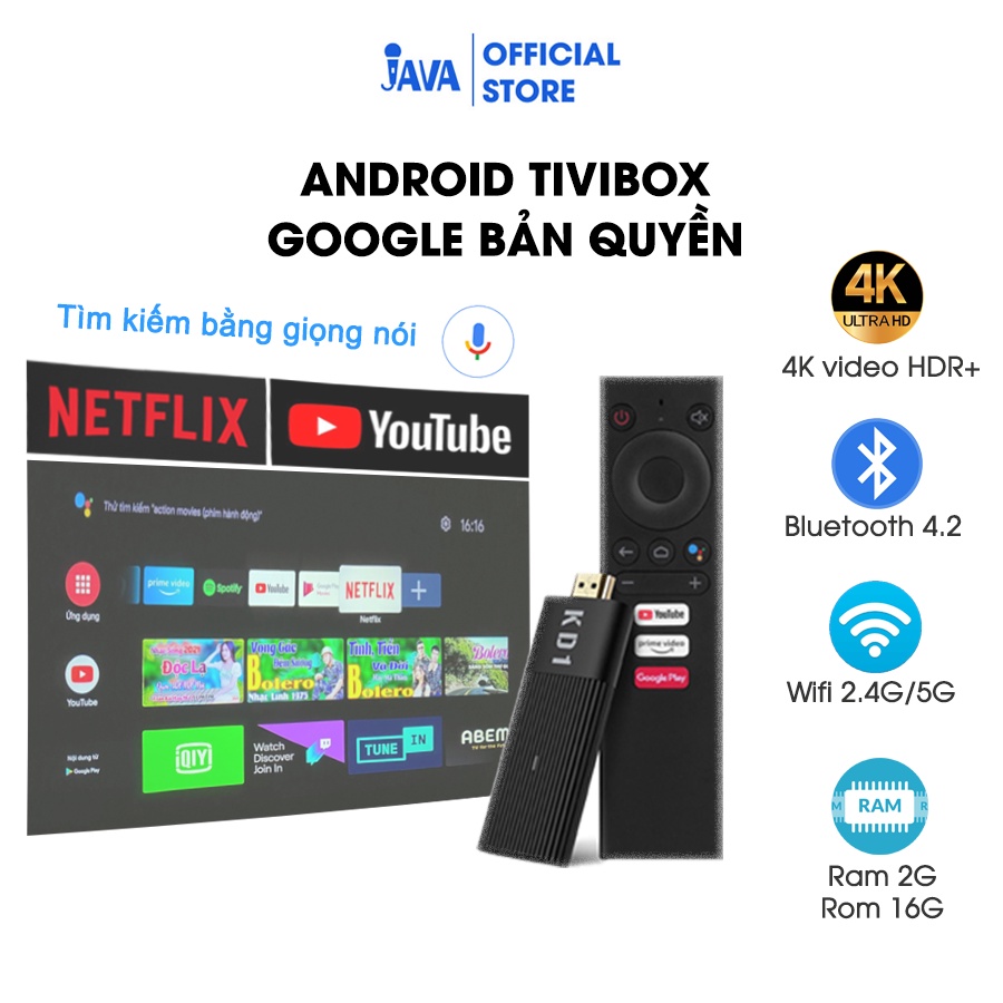 [BẢN QUYỀN GOOGLE  ATV ] Androi Tivi Box mini Stick - Android ATV10 - dùng cho máy chiếu, tivi- cấu hình mạnh mẽ