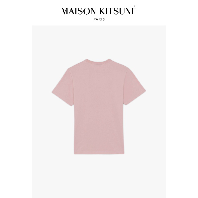 Áo Thun Cotton Ngắn Tay Cổ Tròn In Hình Maison Kitsune x Caf Kitsun Cá Tính