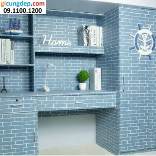 14m Giấy dán tường giả gạch xanh