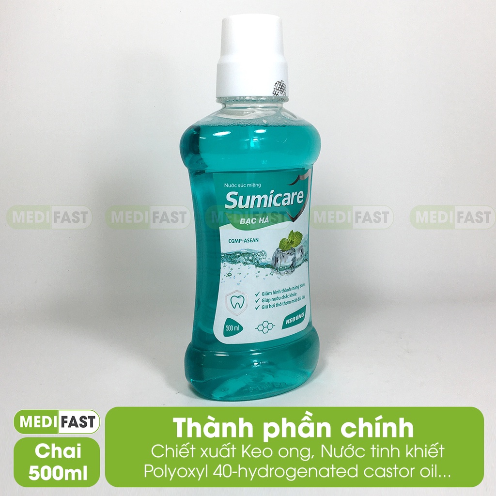 Nước súc miệng dành cho trẻ em và người lớn - Ngăn ngừa sâu răng Sumicare - Chai 500ml