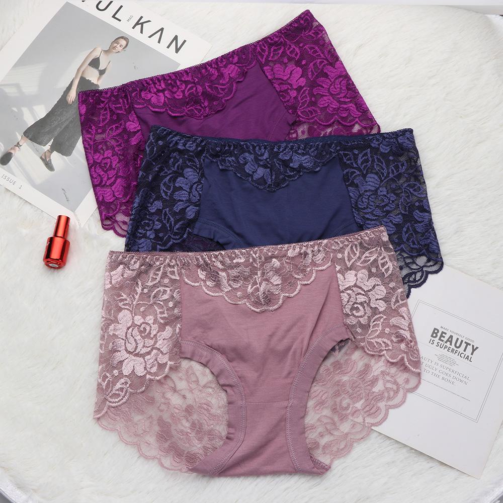 Quần Lót Ren Thoáng Khí Plus Size Cho Nữ