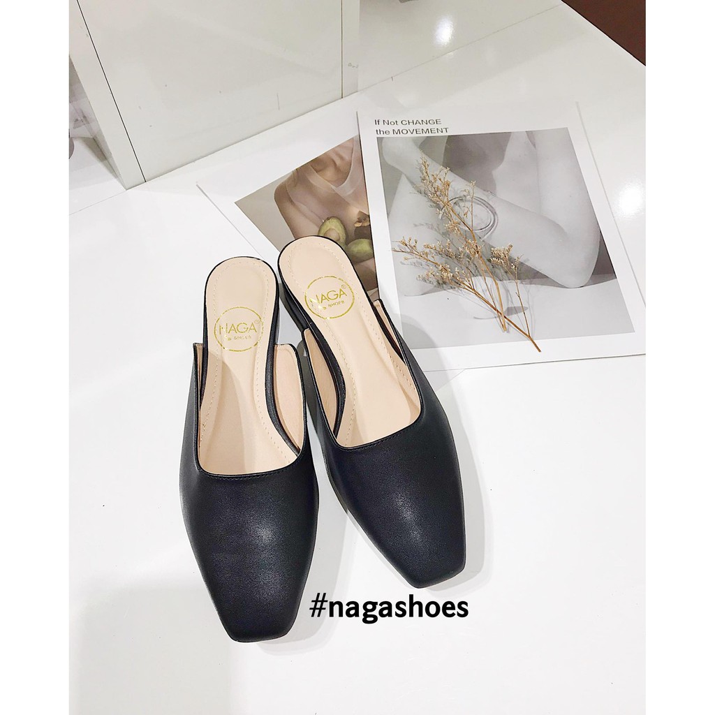 XẢ <3 [FORM BÉ- CHỌN LÊN 1 SIZE]  DÉP SỤC NAGASHOES MŨI VUÔNG 2P NAD131 > . new ‼️ . new ! <3 🇻🇳 2020 : : ' Chuẩn . ' <