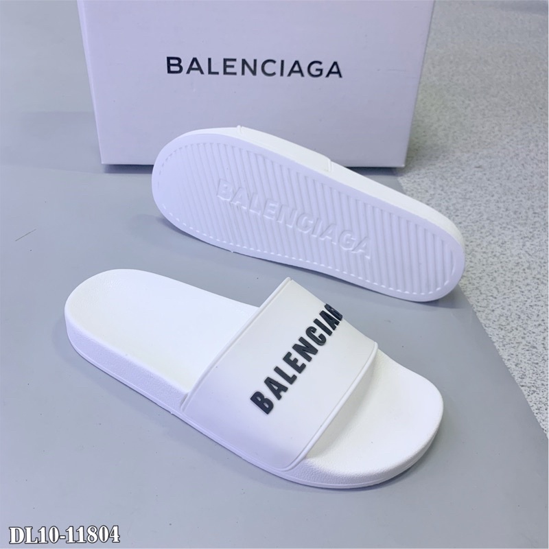 Dép lê nam BALENCIAGAA có hộp bill -chữ dập nổi Balenn trắng DL10