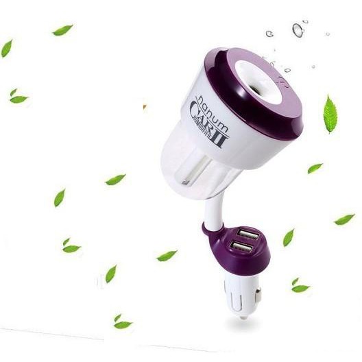 Máy phun sương tinh dầu mini cho ô tô- Máy tạo độ ẩm có 2 cổng sạc USB