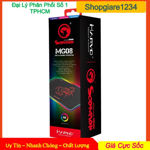 Đế lót di chuột đèn LED RGB Marvo MG08, Hàng chính hãng, Full Box