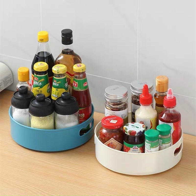Khay đựng đồ, đựng gia vị mỹ phẩm tròn xoay 360 🌟 KHAY XOAY ĐƠN O2 🌟