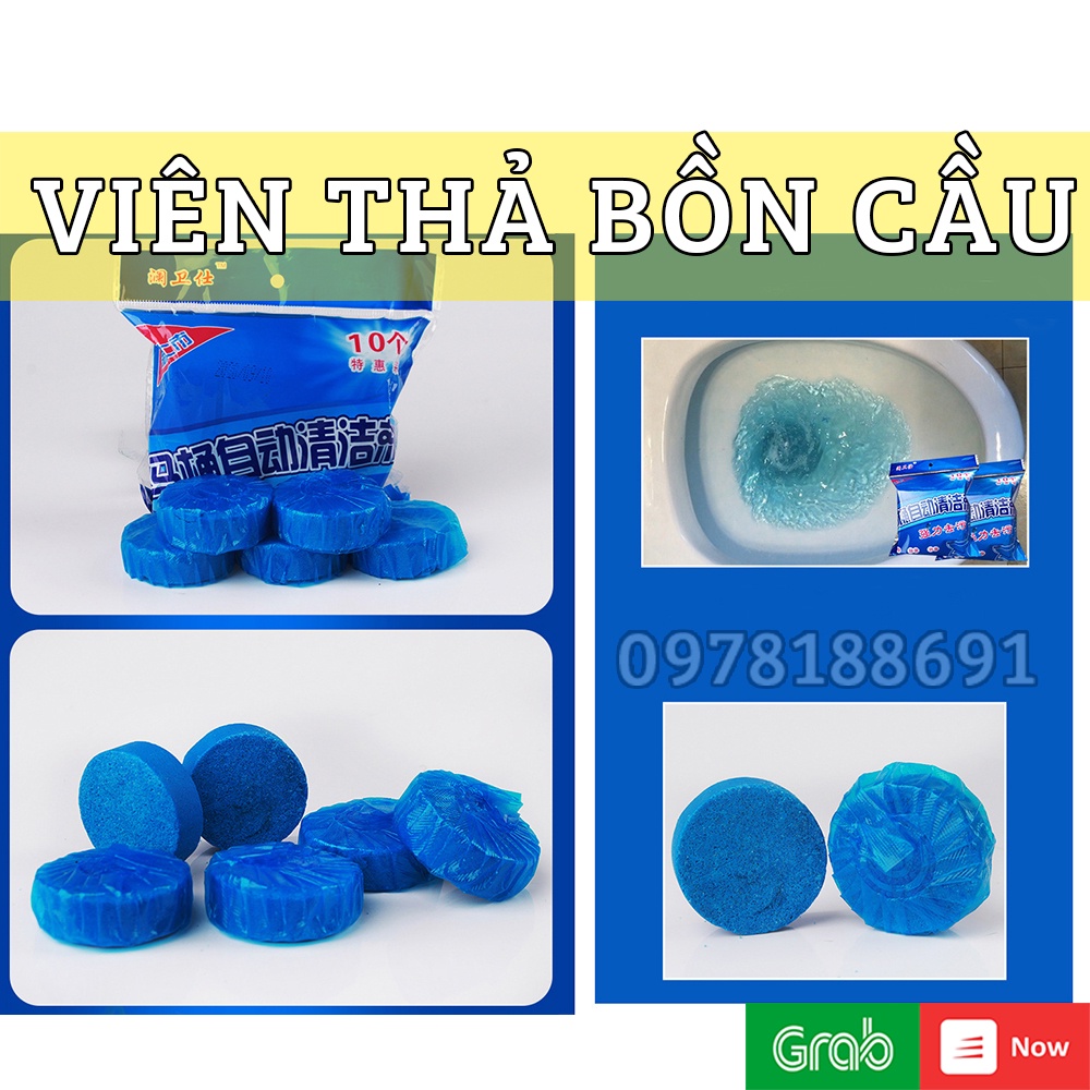 Gói 10 Viên Tẩy Rửa Bồn Cầu, Viên Thả Toilet Khử Khuẩn, Khử Mùi