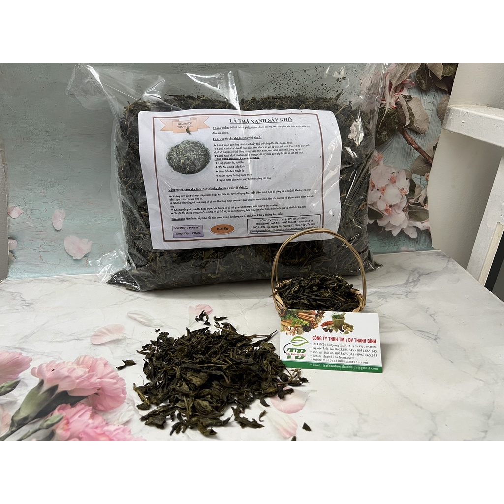 Lá Trà Xanh Sấy Khô Hữu Cơ Loại 1 _ 1Kg - Đông Y Thanh Bình