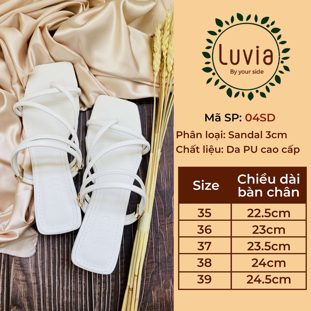 Sandal cao gót nữ 3p đế vuông thời trang 2022 xăng đan Luvia 04SD