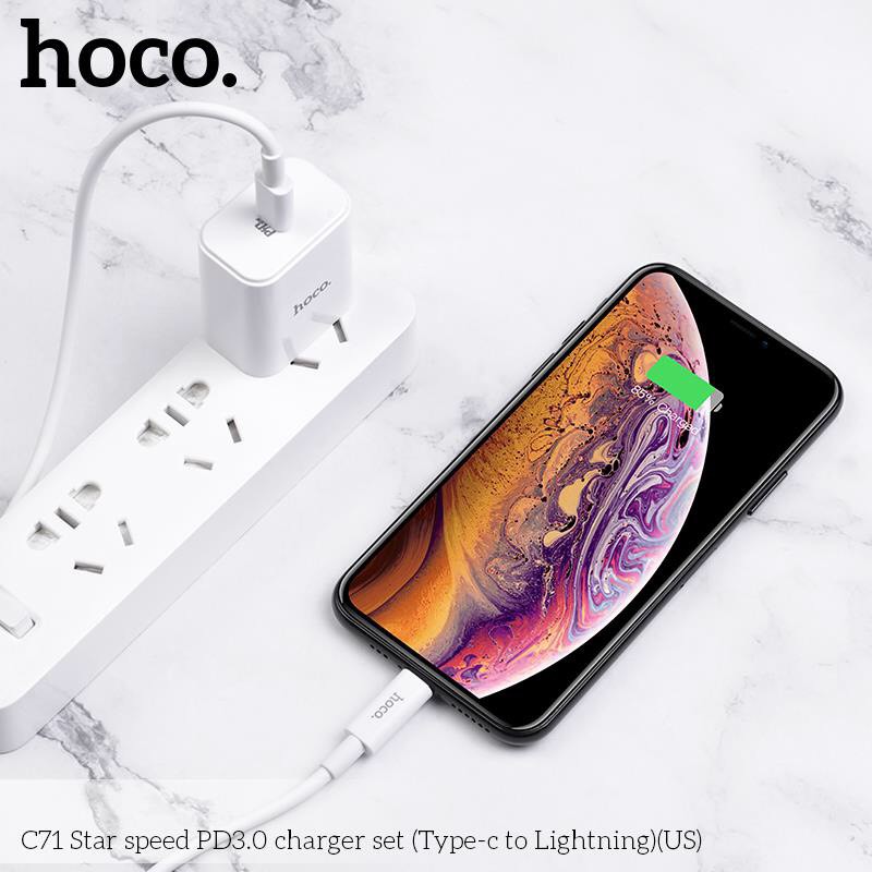 💖Bộ Sạc Nhanh Cho Iphone - Ipad Hoco C71A Lightning PD3.0 - Hàng Chính Hãng 💖