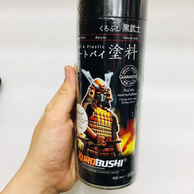 Sơn xịt Samurai - H111 MÀU BẠC SÁNG 400ML
