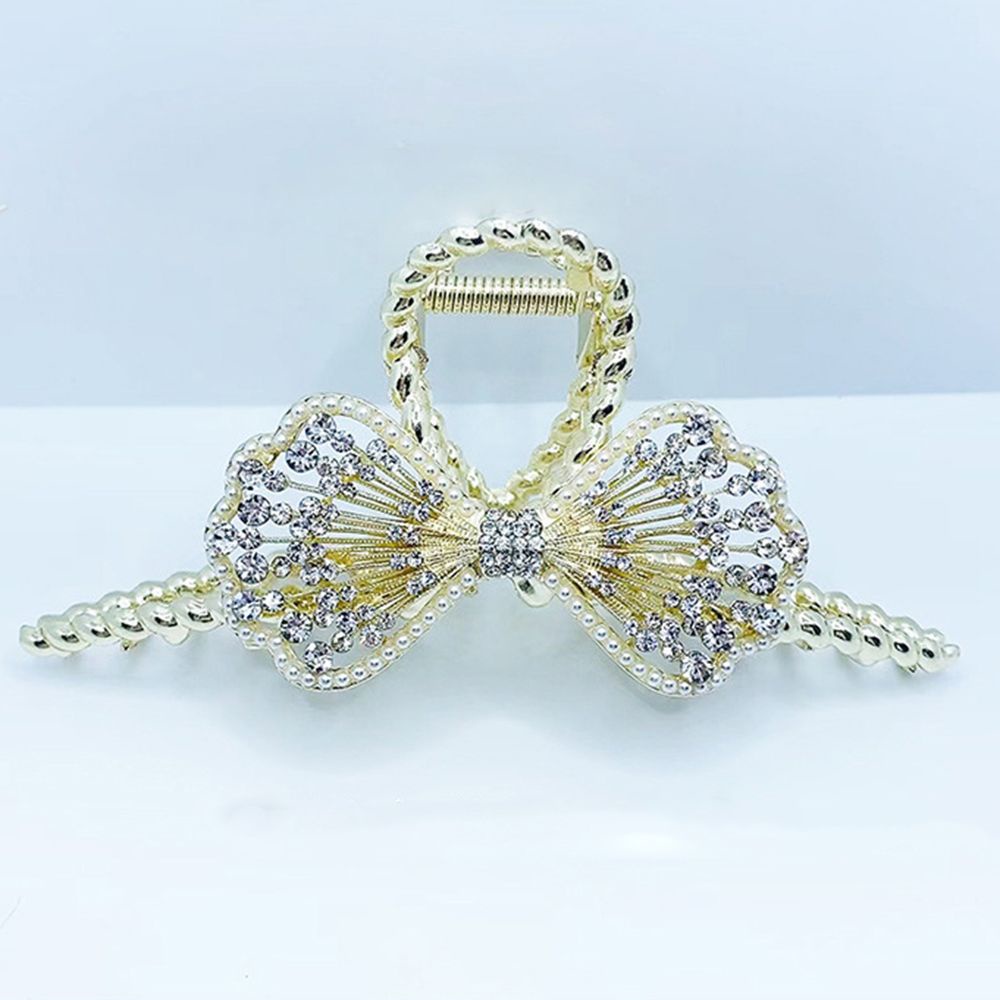 Kẹp tóc hình nơ/hoa cỡ lớn bằng kim loại phong cách Hàn Quốc thời trang cho nữ