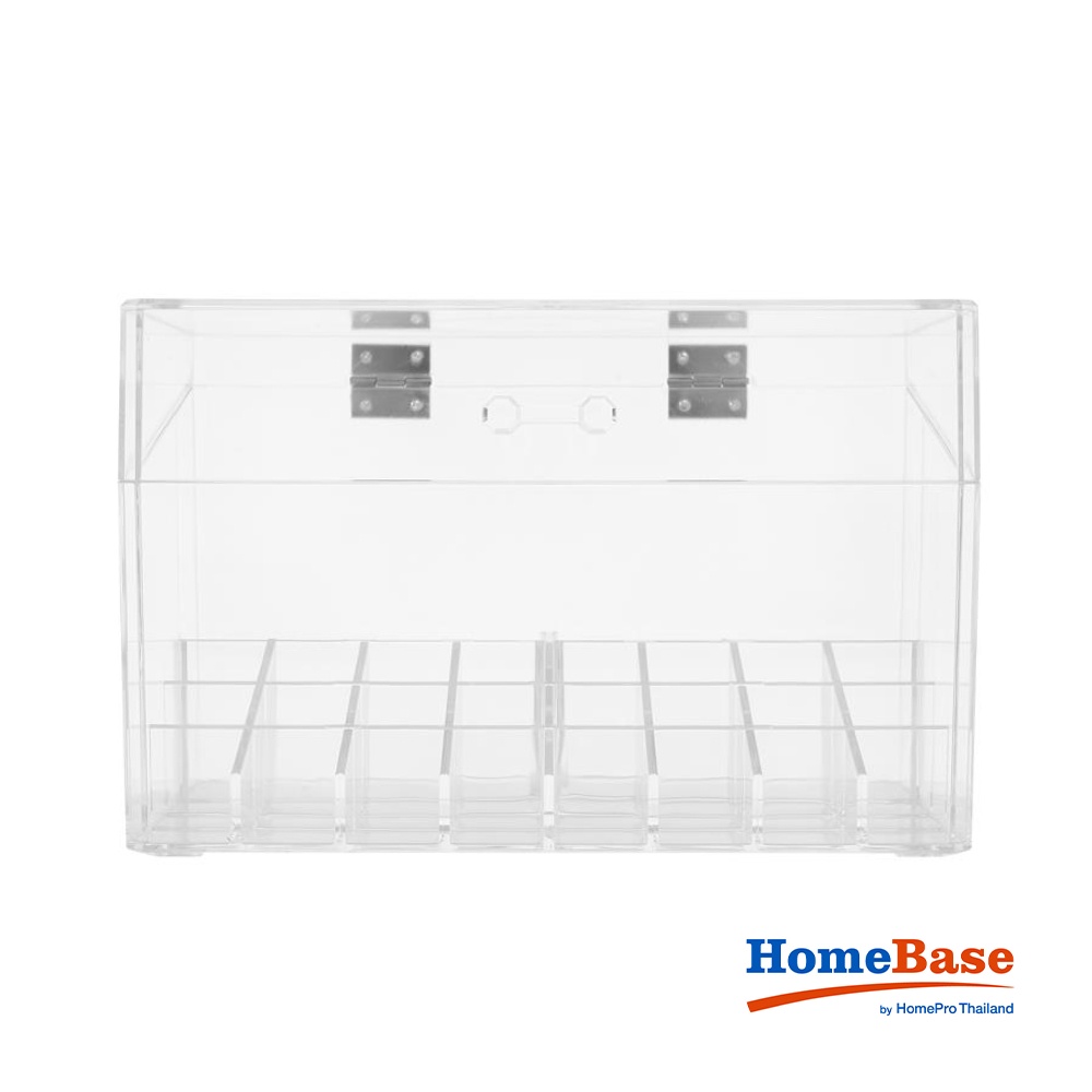 HomeBase STACKO Hộp đựng son 24 cây có nắp bằng nhựa GLOSSY W22.5xH15xD13cm màu trắng trong