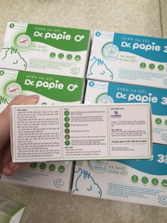 Khăn lau hạ sốt Dr.papie (hộp 25 tờ)
