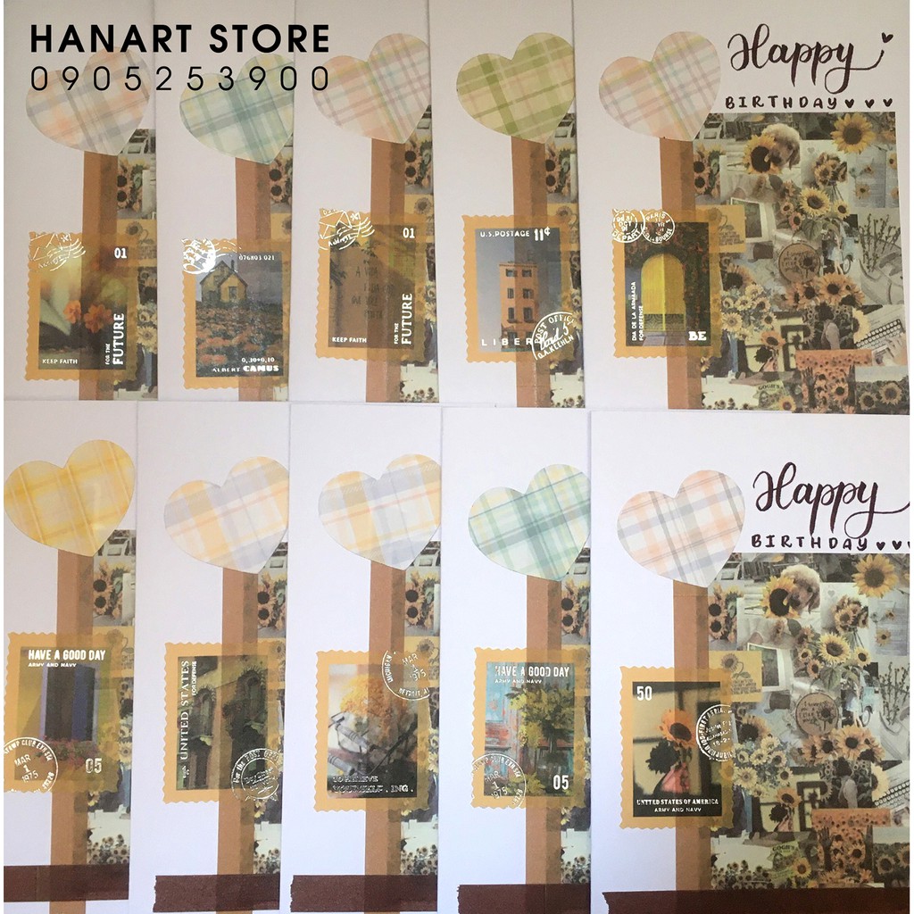 Thiệp Handmade, Vẽ Tay Độc Lạ 2021 [Hanart Store 01] Thiệp Thank You, Cảm Ơn, Happy Birthday, Chúc Mừng Sinh Nhật, 20/11