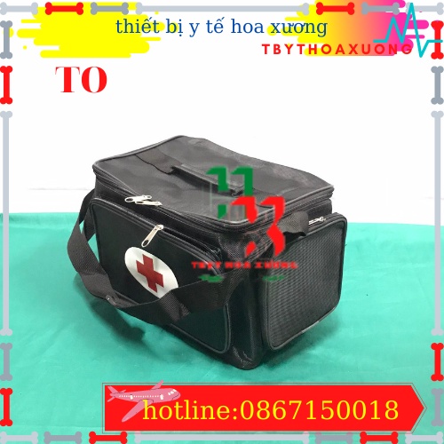 Túi Cứu Thương Cỡ Đại 34x22x24cm - Túi Y Tế ( Màu Đen)